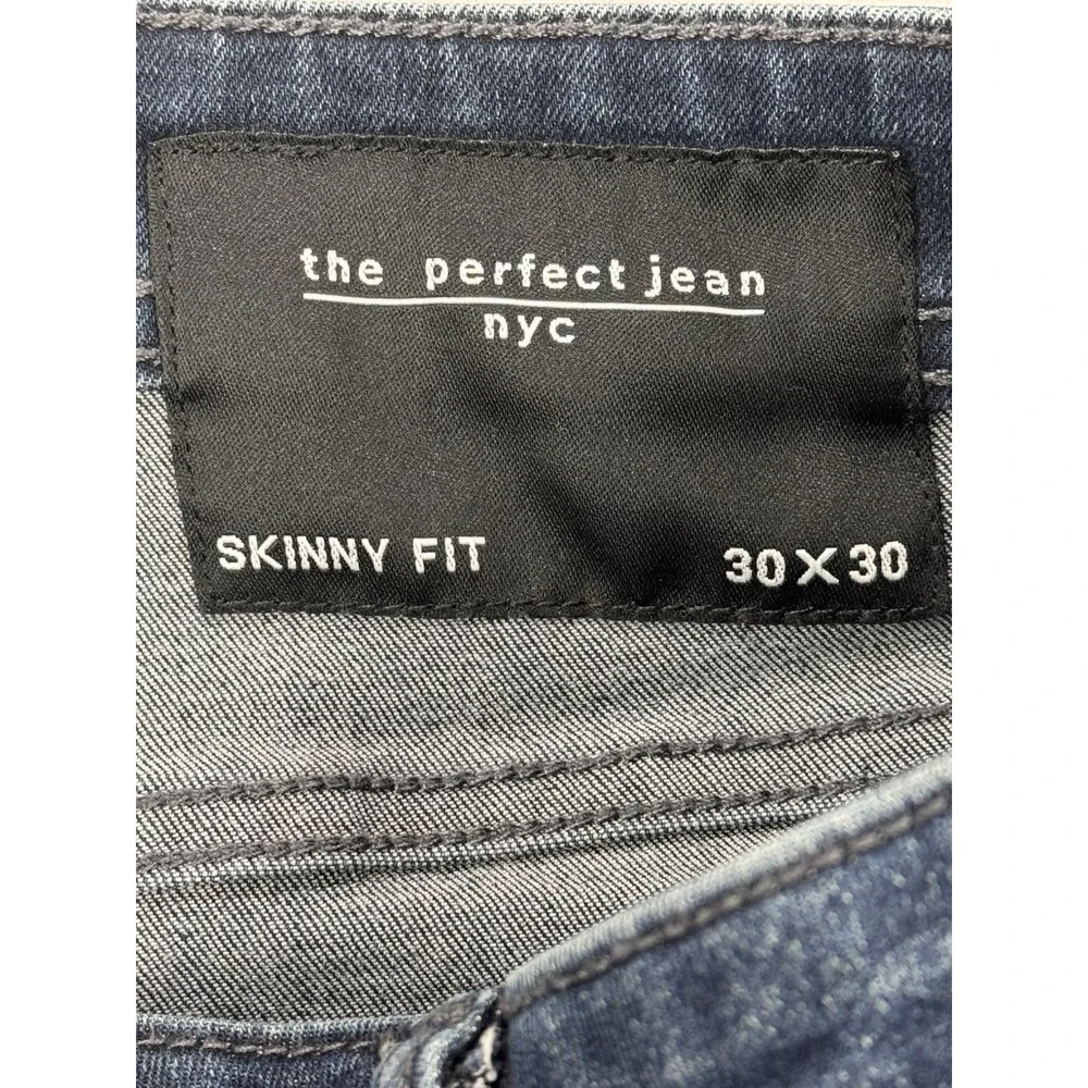 The Perfect Jean NYC Men 30 Skinny Fit Blue Dark Indigo Wash Stretch‎ Flex 30x30
